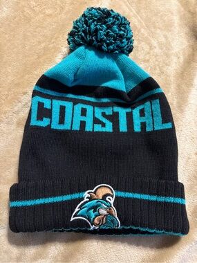 #76 - MUST GO! Coastal Carolina CCU Pom Beanie Hat in Teal and Black